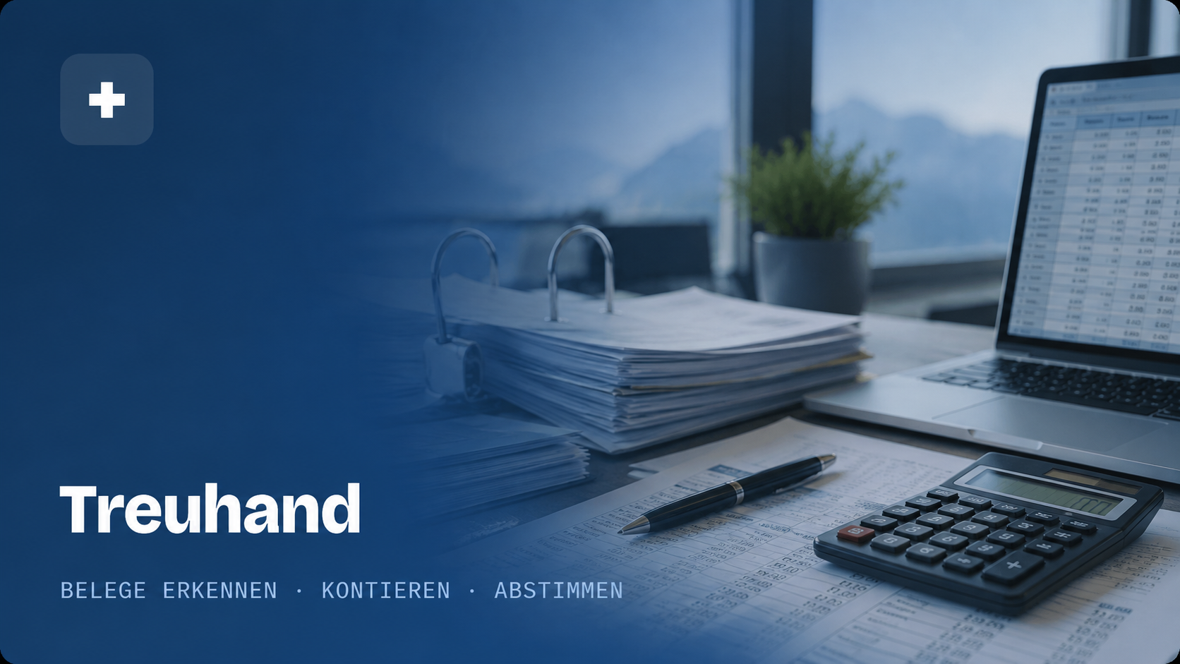 Treuhandbüro mit digitalen Belegen und strukturierter Buchführung – KI-Unterstützung für Treuhänder