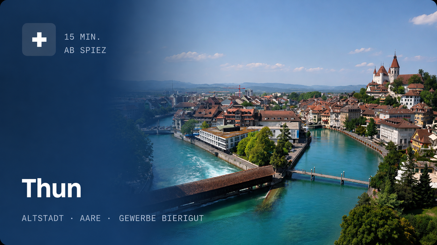 Thuner Altstadt mit Thunersee – KI BEO betreut Unternehmen in Thun und der Region