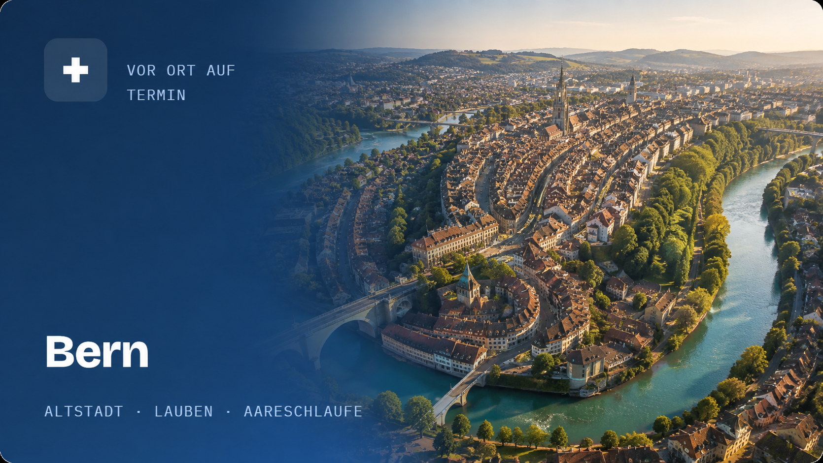 Berner Altstadt mit Bundeshaus – KI BEO bietet KI-Beratung für Unternehmen in Bern und Umgebung